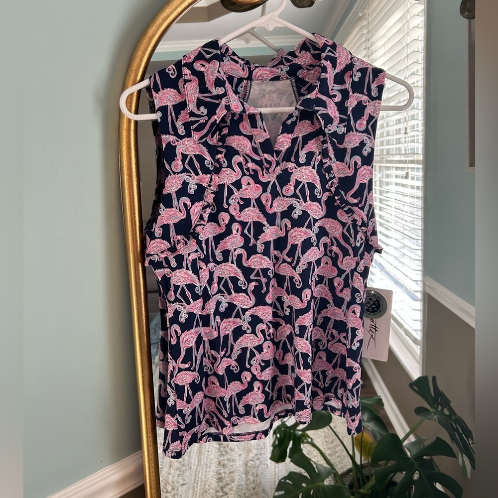 NWT Gottex Womens Golf/Tennis polo - Flamingo - Size S